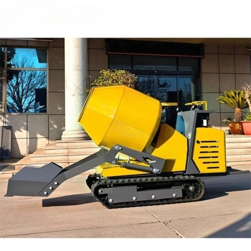Concrete Mixer Machine - Crawler Self-Loading 0.8 Ton Concrete Mixer
