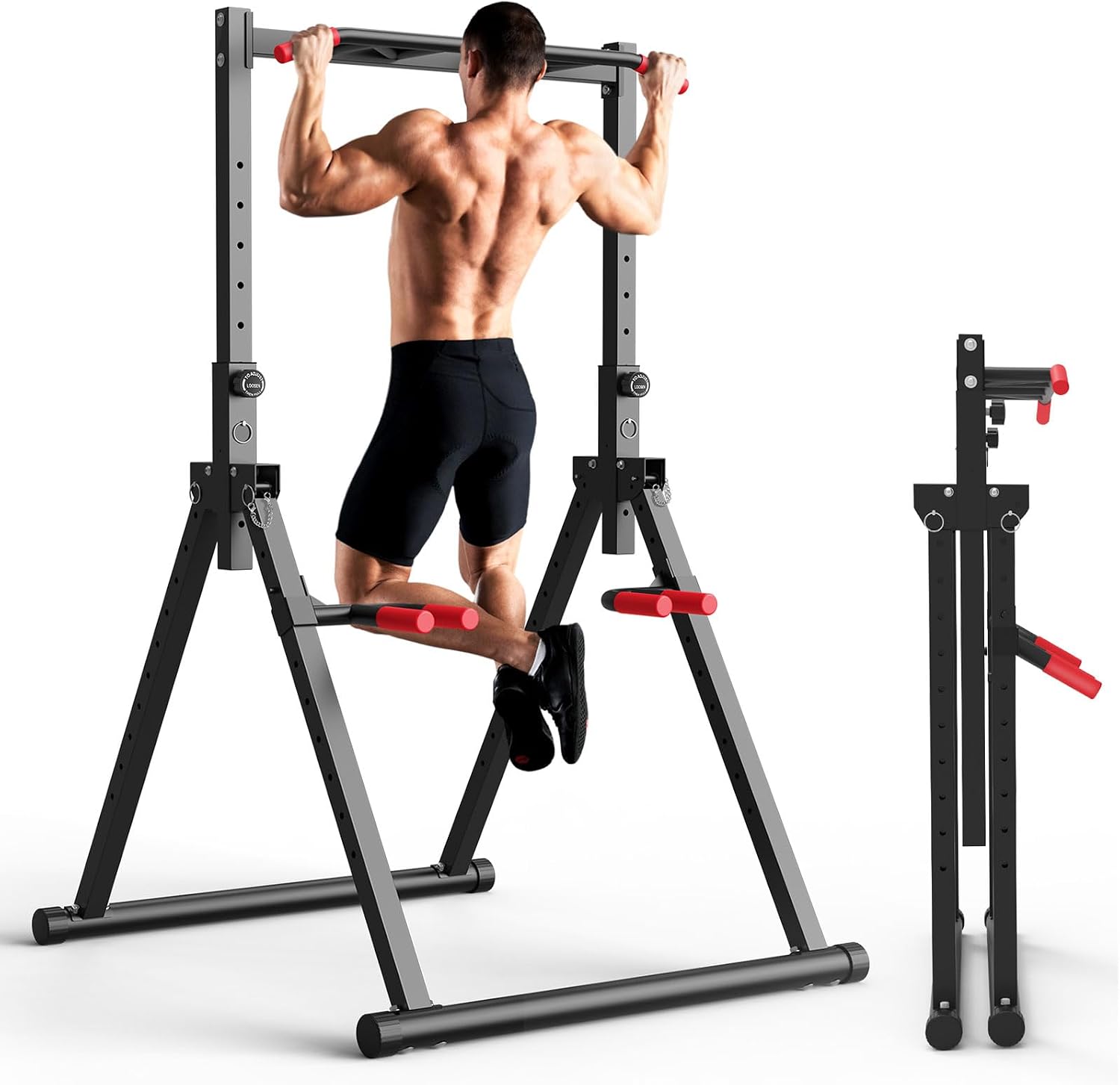 Heavy Equipment Training - Foldable Power Tower Dip Station, Free