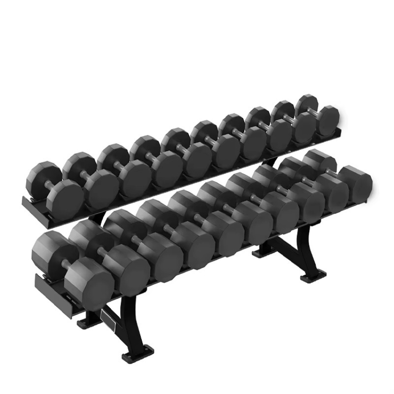 Heavy Equipment Training - 2-Tier 10 Pairs Dumbbell Storage Rack