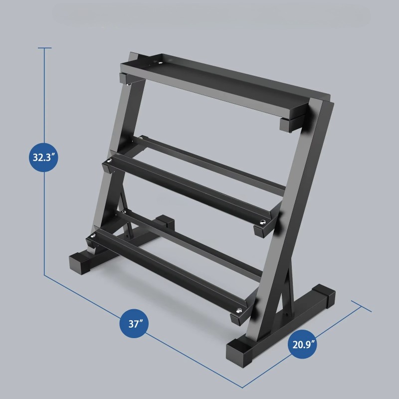 3-Tier Dumbbell Storage Rack 8 - Heavy Equipment Training ulasan dan harga